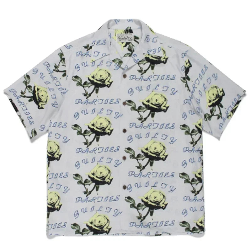 Classics 2025 WACKO MARIA Shirt Photo Print Vintage Men's And Women's Loose Hawaiian WACKO MARIA Short Sleeve Shirt T-Shirts